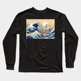 Hokusai vs Sunny Go Japanese artwork Long Sleeve T-Shirt